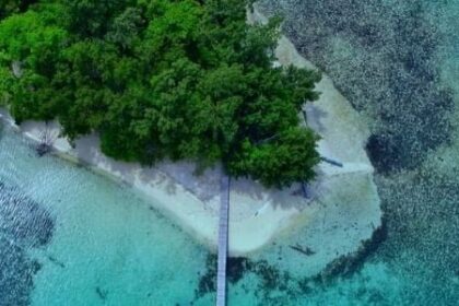 Pantai Pulau Semak Daun dari Udara